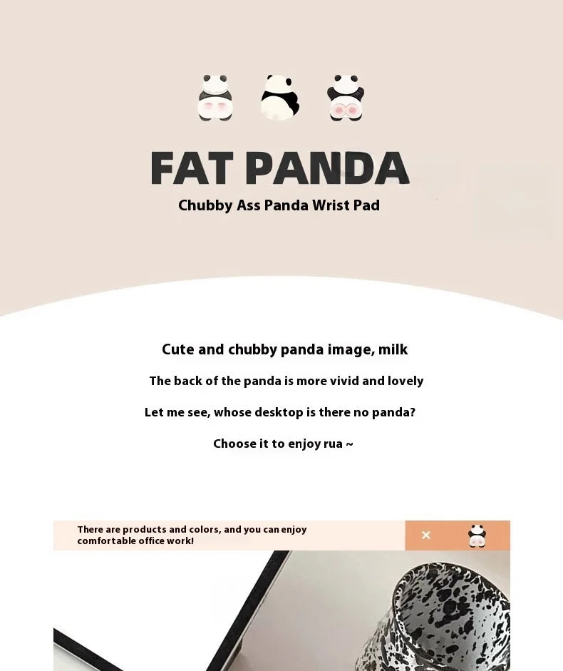 Cute Panda Mouse Pad 2024 New Wrist Pad Girl New Anti Slip Comfortable Desktop Computer Laptop Office Mouse Gaming Accessories