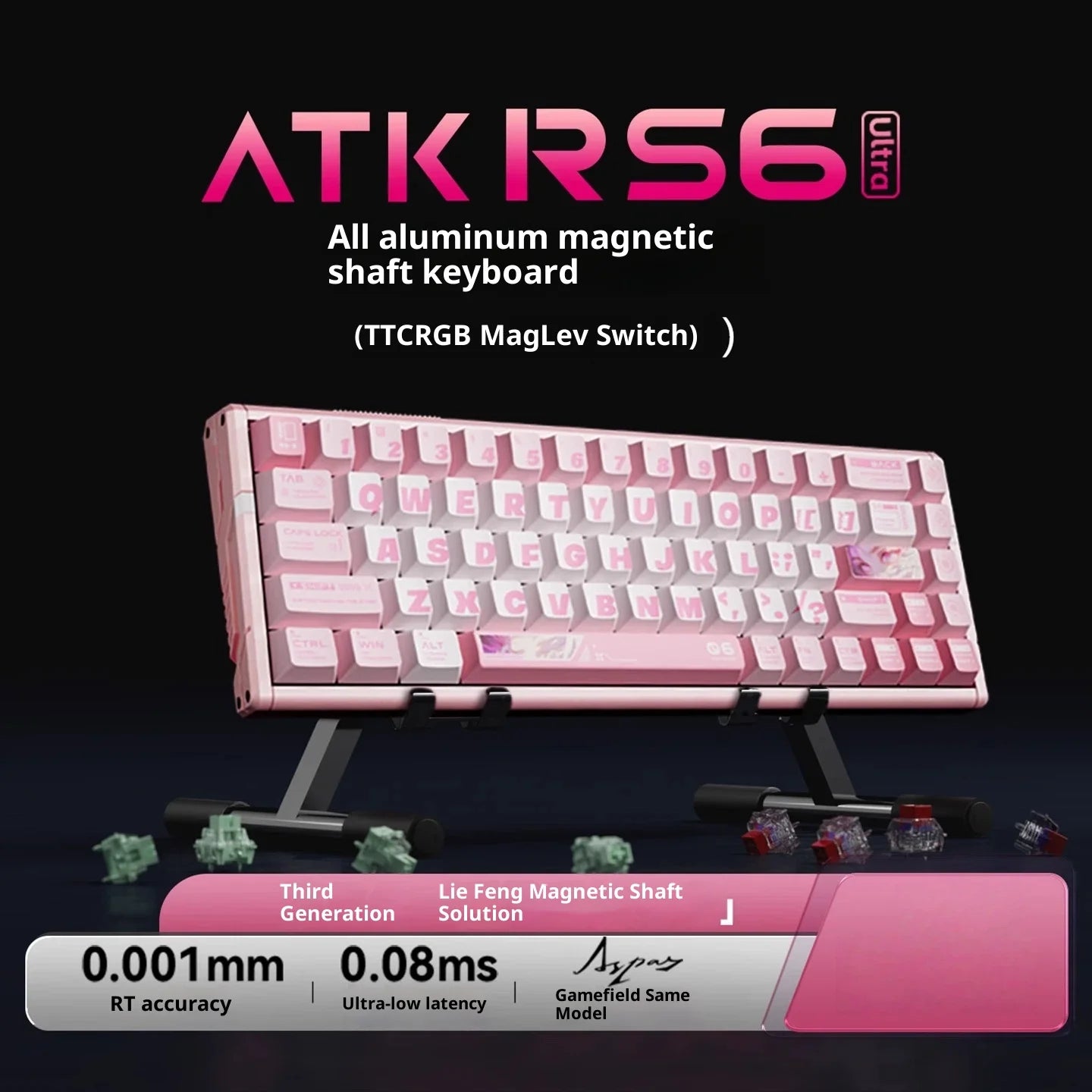 Authentic Atk Rs6 Magnetic Axis Keyboard Professional Esports Gaming Mechanical Aluminum Computer Keyboard High-End Single Mode