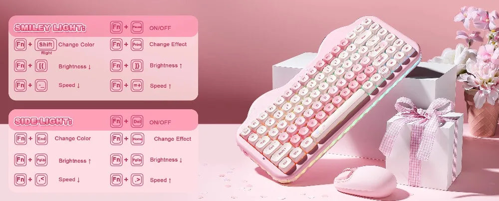 YUNZII C75 Mechanical Keyboard Tri-Mode Wireless RGB Gamer Keyboard Gasket Cute Design Hot Swap Ergonomics Gaming Accessories