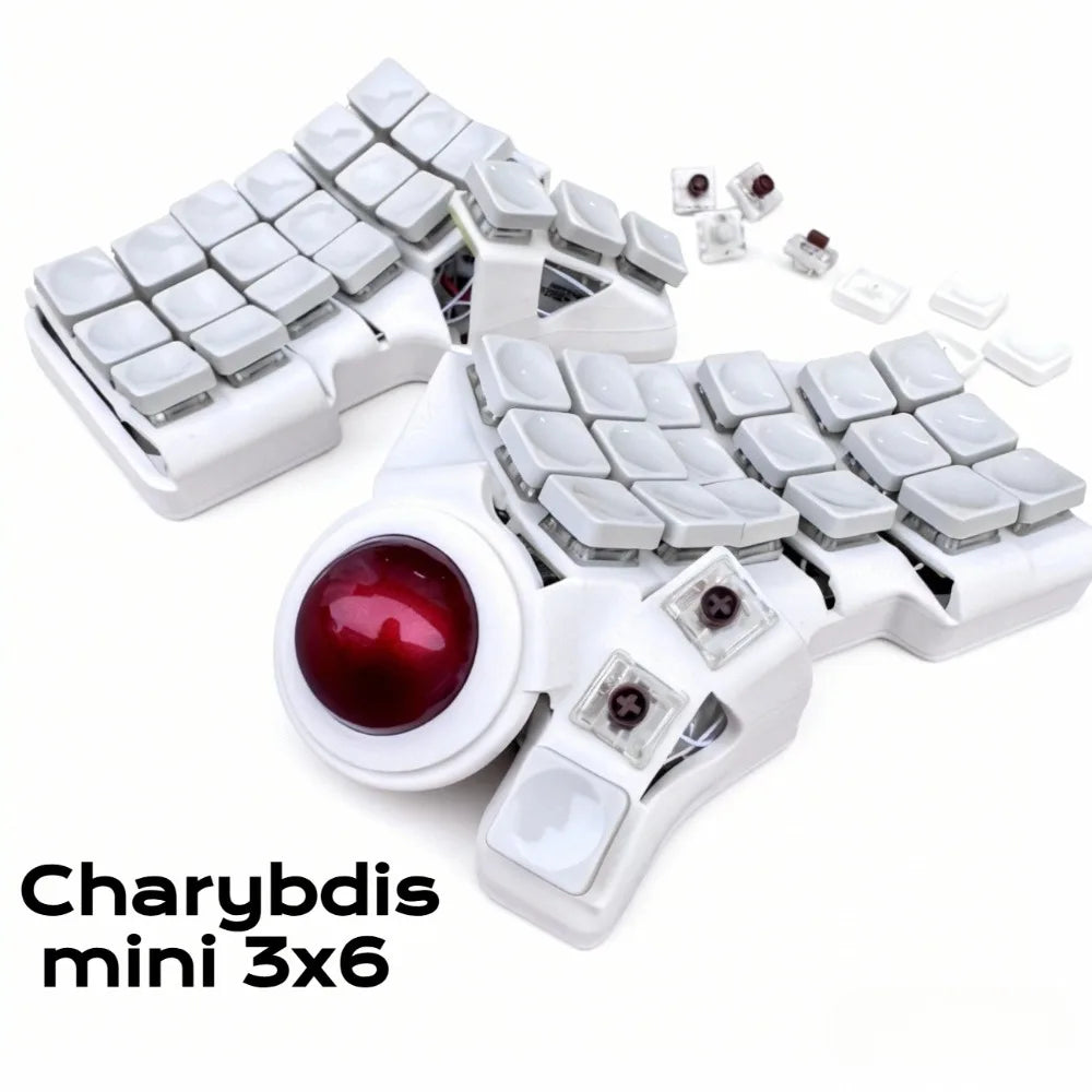 Charybdis 3X6 Split Ergonomic Keyboards with Integrated Trackball Custom ZMK Hot-swap Wireless Mechanical Keyboard for PC Gaming