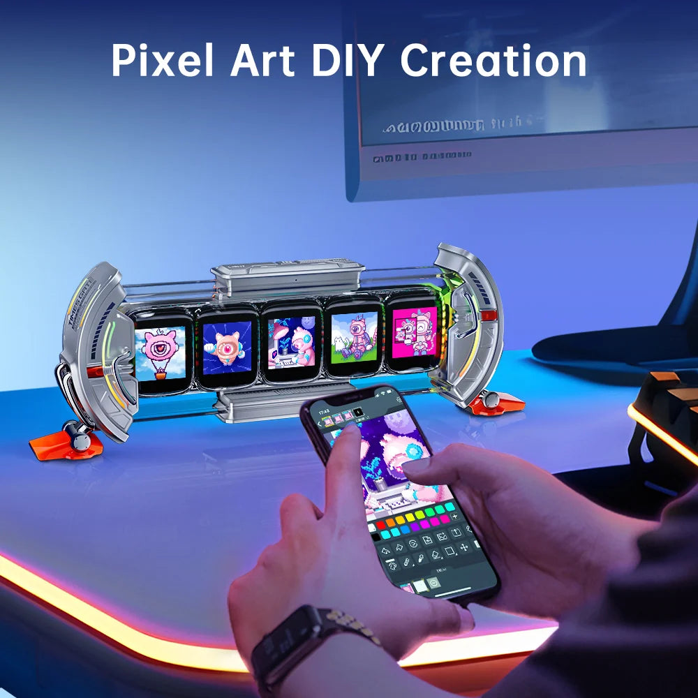 Divoom Times Gate Pixel Art Setup Clock With Smart App Control RGB LED Display Home Desktop Decor Birthday Gift Pixel