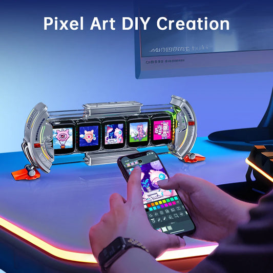 Divoom Times Gate Pixel Art Setup Clock With Smart App Control RGB LED Display Home Desktop Decor Birthday Gift Pixel