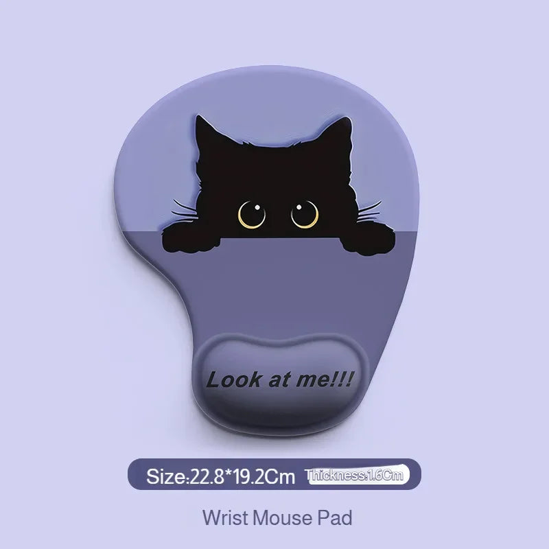 Cute Cartoon Animal Mouse Pad Soft Silicone Comfortable Wrist Support Pad Durable Ergonomic Mouse Pad for Home Office Computer