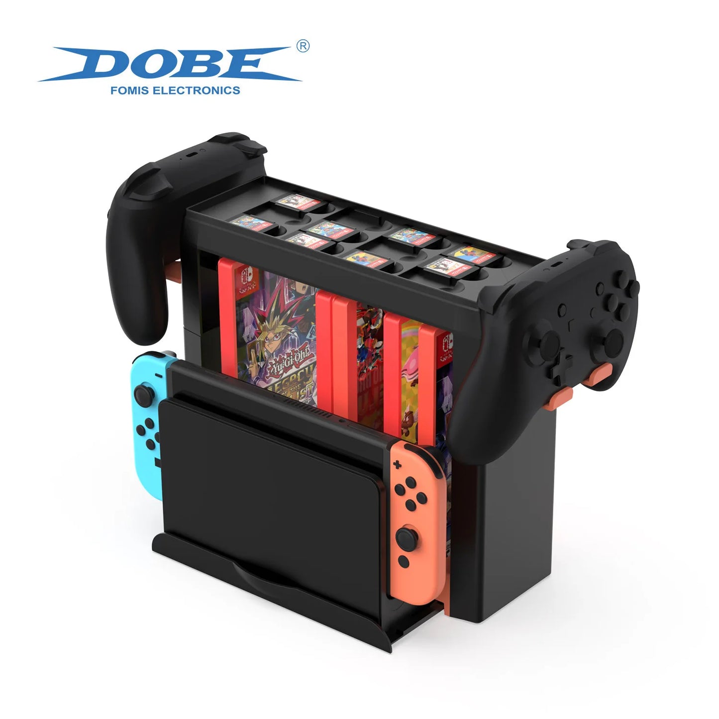 Univercial Organizer for Switch 2/OLED/Switch, Storage Stand for Game Cards/Discs/TV Dock/Console/Controller, Accessories Kit