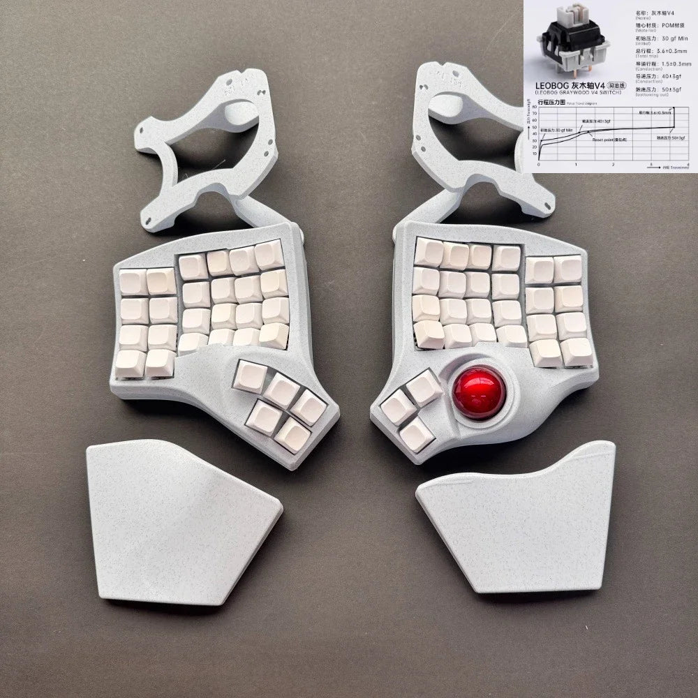Charybdis 4X6 MK2 Split Keyboard Kit with Palm Pad Custom Hotswap Wireless/wired Bluetooth Trackball Split Mechanical Keyboards