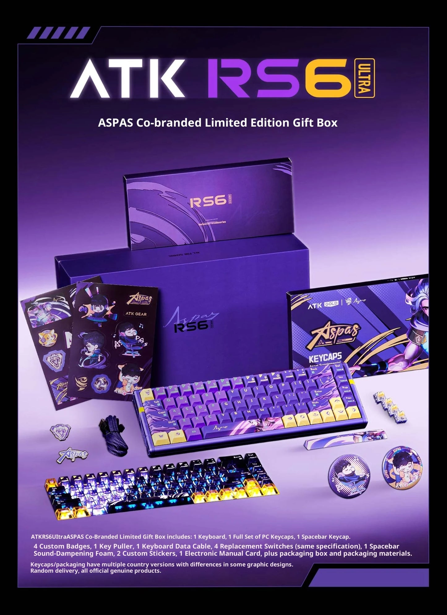 Authentic Atk Rs6 Magnetic Axis Keyboard Professional Esports Gaming Mechanical Aluminum Computer Keyboard High-End Single Mode