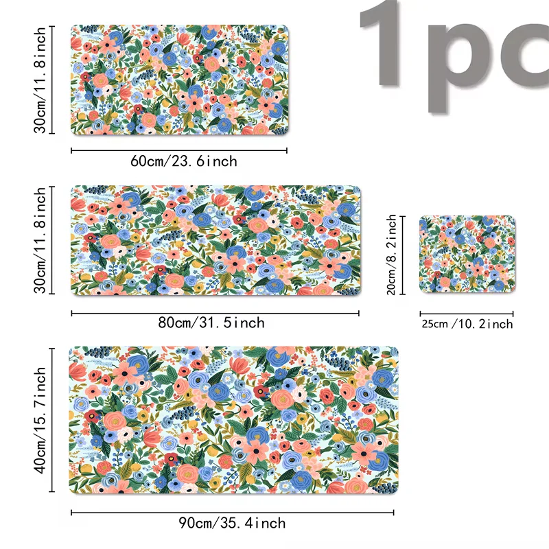 Beautiful Floral Pads Large Gaming Mouse Pad with Non-slip Rubber Base Precise Seam Design Washable and Durable for Office Use