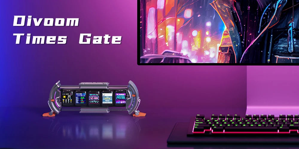 Divoom Times Gate Pixel Art Setup Clock With Smart App Control RGB LED Display Home Desktop Decor Birthday Gift Pixel