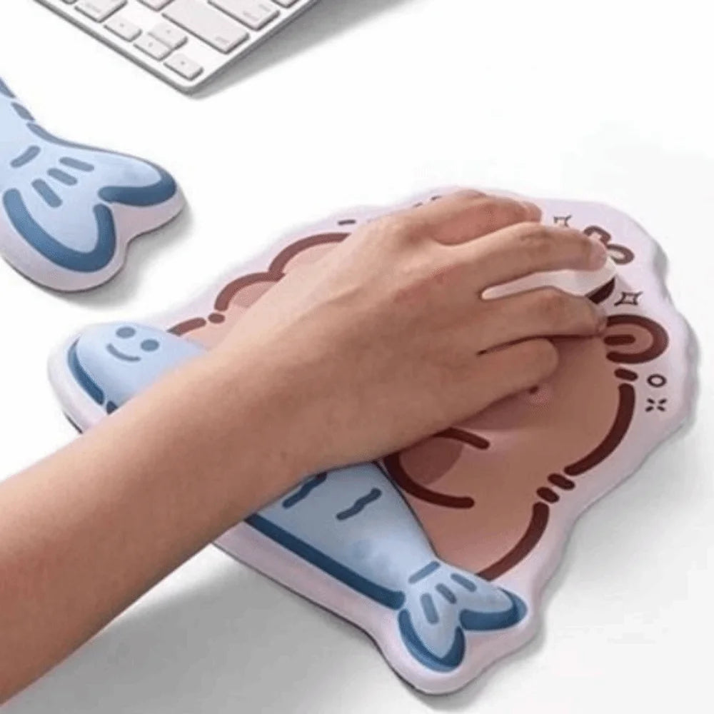 Creative Cartoon Mouse Pad Capybara Printed Comfortable Mouse Wrist Support Pad with Wrist Guard Comfort