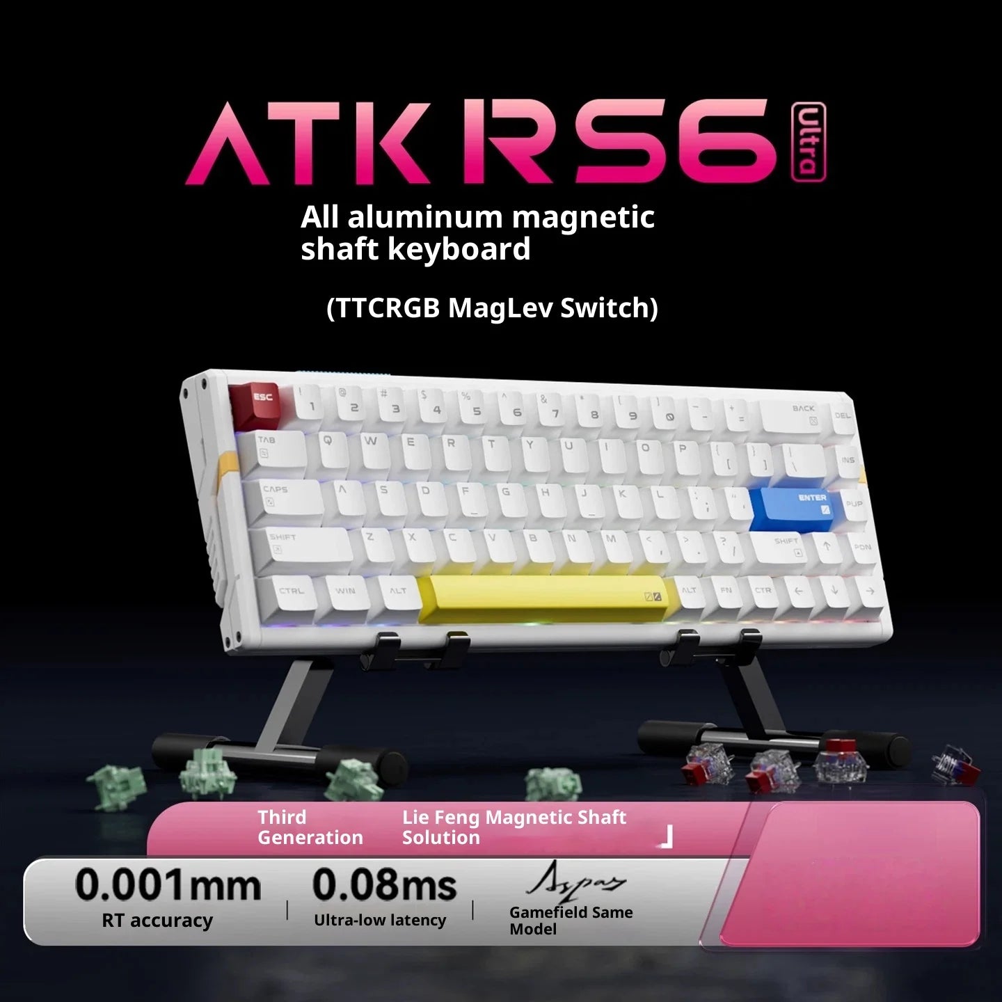 Authentic Atk Rs6 Magnetic Axis Keyboard Professional Esports Gaming Mechanical Aluminum Computer Keyboard High-End Single Mode