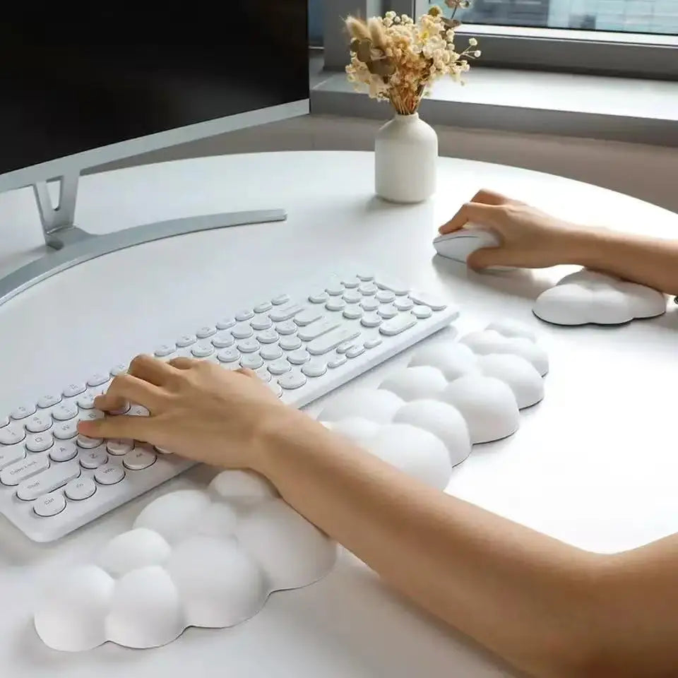 Mouse pad with wrist rest Cloud Wrist Rest for Computer Keyboard Arm Wrist Rest with Non-Slip Base Extended Wrist Rest Ergonomic
