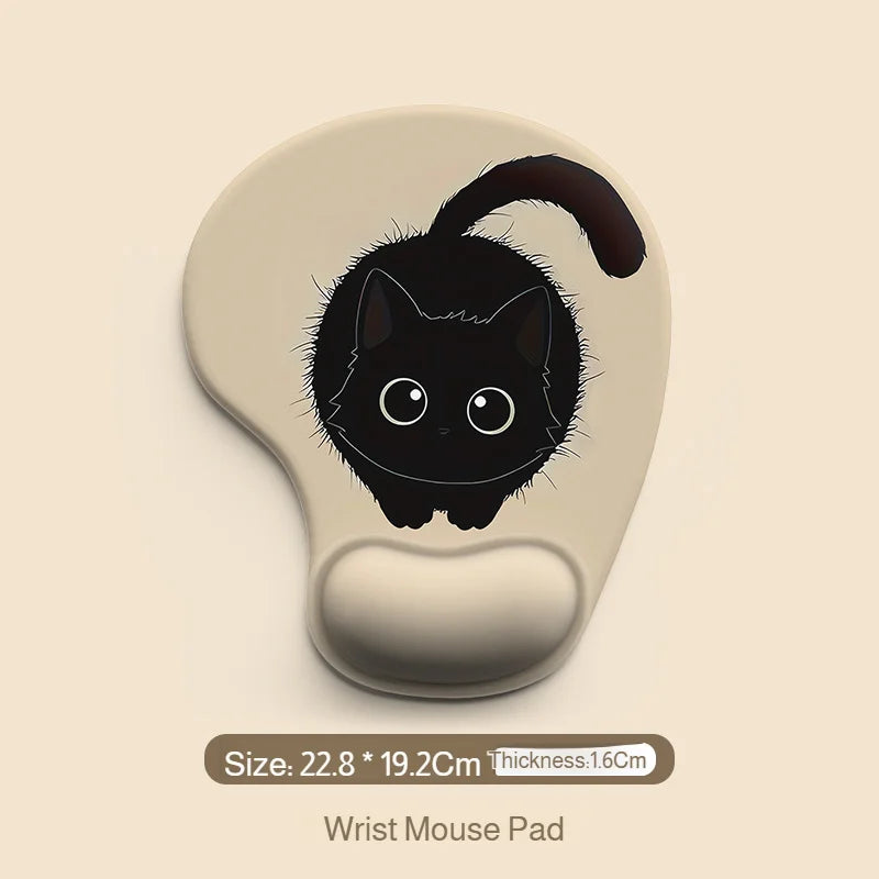 Cartoon Animal Mouse Pad Dirty Resistant  Non-Slip Base Ergonomic Wrist Pad Comfortable Mouse Pad for Typist,Office,Gaming Use
