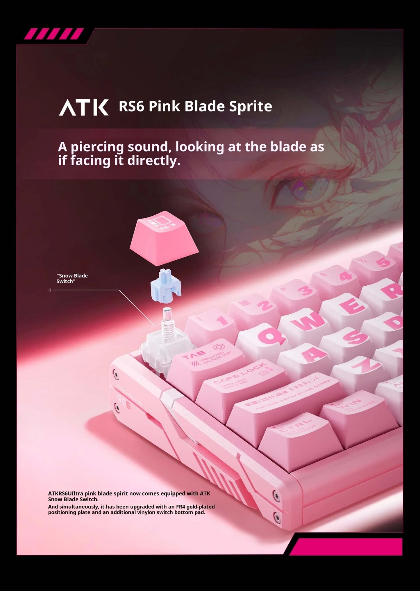 Authentic Atk Rs6 Magnetic Axis Keyboard Professional Esports Gaming Mechanical Aluminum Computer Keyboard High-End Single Mode