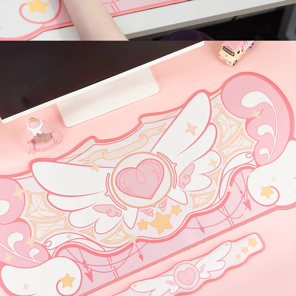 Cartoon Cute Gaming Mouse Pad Oversized Office Study Computer Keyboard Rubber Desk Mat Girls Hand Rest Wrist Pads Table Mat