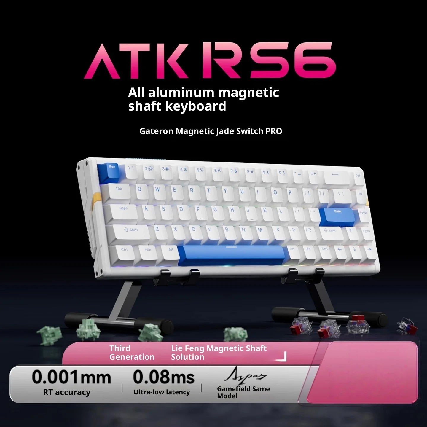 Authentic Atk Rs6 Magnetic Axis Keyboard Professional Esports Gaming Mechanical Aluminum Computer Keyboard High-End Single Mode