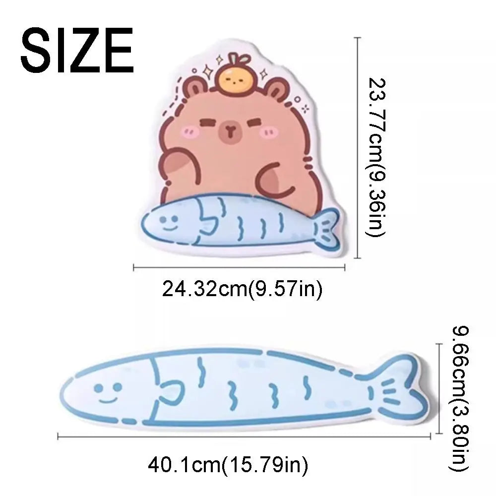 Creative Cartoon Mouse Pad Capybara Printed Comfortable Mouse Wrist Support Pad with Wrist Guard Comfort