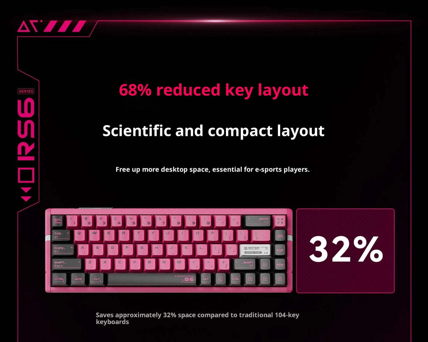 Authentic Atk Rs6 Magnetic Axis Keyboard Professional Esports Gaming Mechanical Aluminum Computer Keyboard High-End Single Mode
