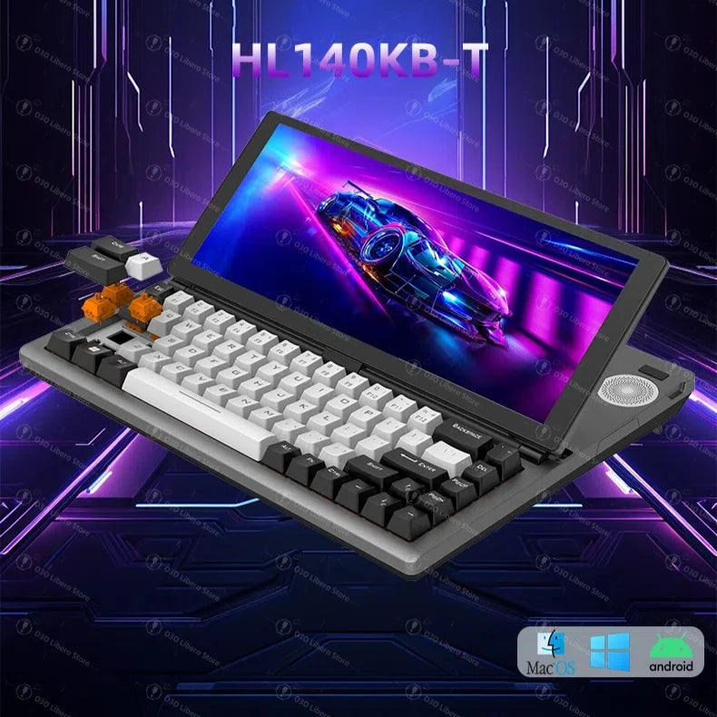 68 Keys Gaming Mechanical Keyboard 12.3'' IPS Touch Screen with Camera and Speaker RGB Support Hot Swappable  Ergonomic Design