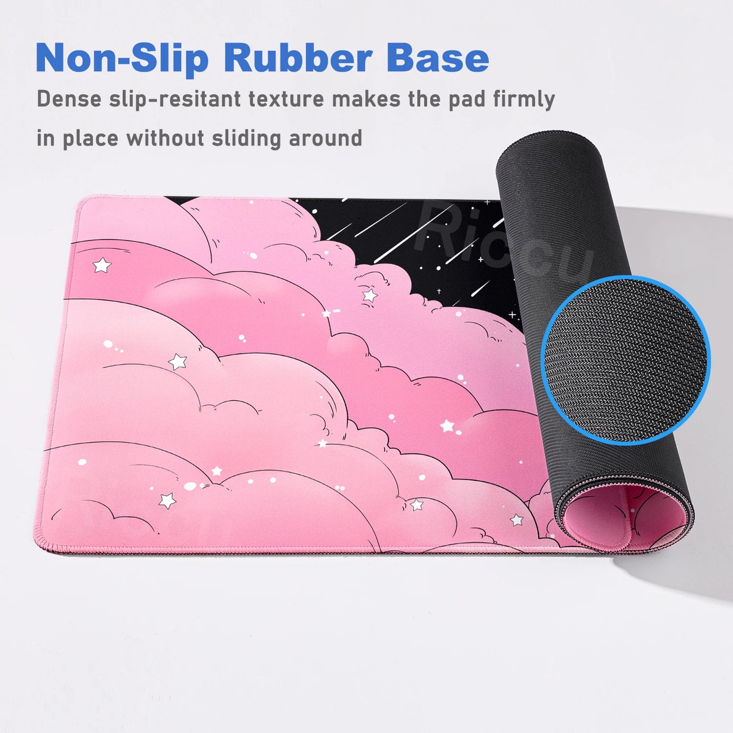 Cat Mouse Pad Office Pastel Clouds Desk Mat Large E-Sports Keyboard Pad Non-Slip Natural Rubber Mouse Mat PC Gaming Pads