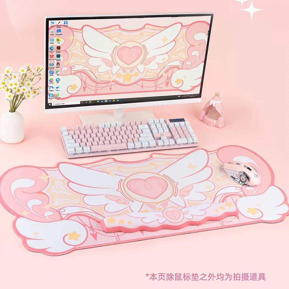 Cartoon Cute Gaming Mouse Pad Oversized Office Study Computer Keyboard Rubber Desk Mat Girls Hand Rest Wrist Pads Table Mat