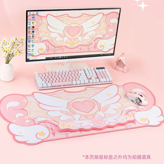 Cartoon Cute Gaming Mouse Pad Oversized Office Study Computer Keyboard Rubber Desk Mat Girls Hand Rest Wrist Pads Table Mat