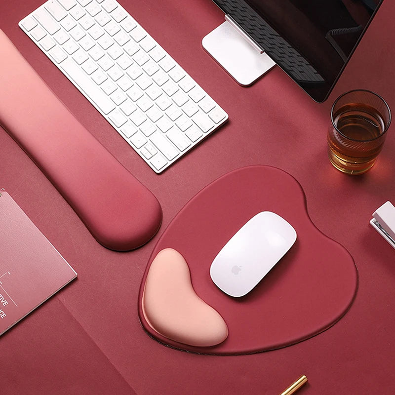 Computer Mouse Pad Ergonomic Cushion Non-slip Rubber Base Memory Foam For Office Home Computer Laptop Desktop Mouse Pads