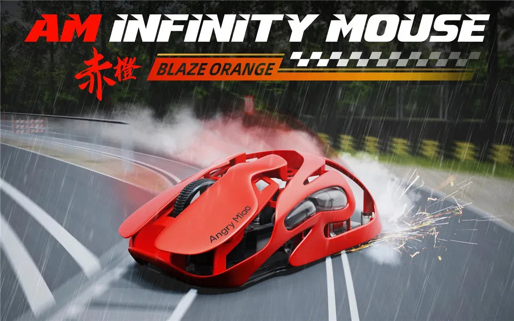 Angry Miao Infinity Gaming Wireless Mouse Hot-Swappable PAW3950 Dual 8K Wired Tri-Mode Mirror Shadow