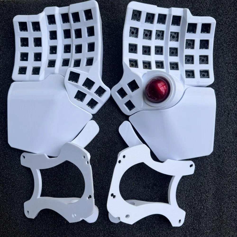 Charybdis Split Keyboard Kit 4x6 Custom Wired/Wireless Hotswap Mechanical Keyboard with Plam Rest/stand/Trackball Game Accessory
