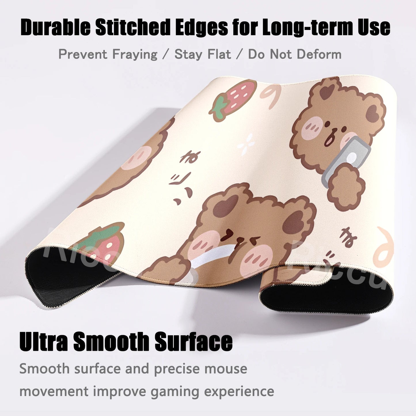 Kawaii Brown Bear Mousepad Desk Decoration Non-Slip Mat Cartoon Office Largr Mouse Pad PC Keyboard Accessories Cute Animal Pads
