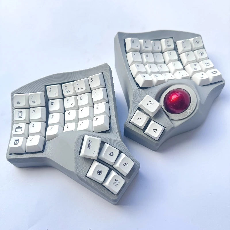 Charybdis Split Keyboard Kit 4x6 Custom Wired/Wireless Hotswap Mechanical Keyboard with Plam Rest/stand/Trackball Game Accessory
