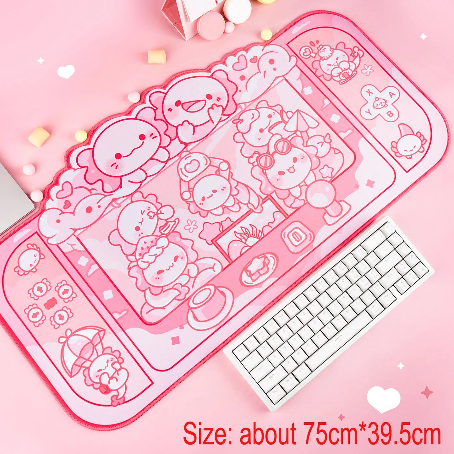 Kawaii Animals Desktop Keyboard Mouse Mats Large Gaming Mat Mousepad Switch PC Computer Laptop Office Table Desk Pad Protector