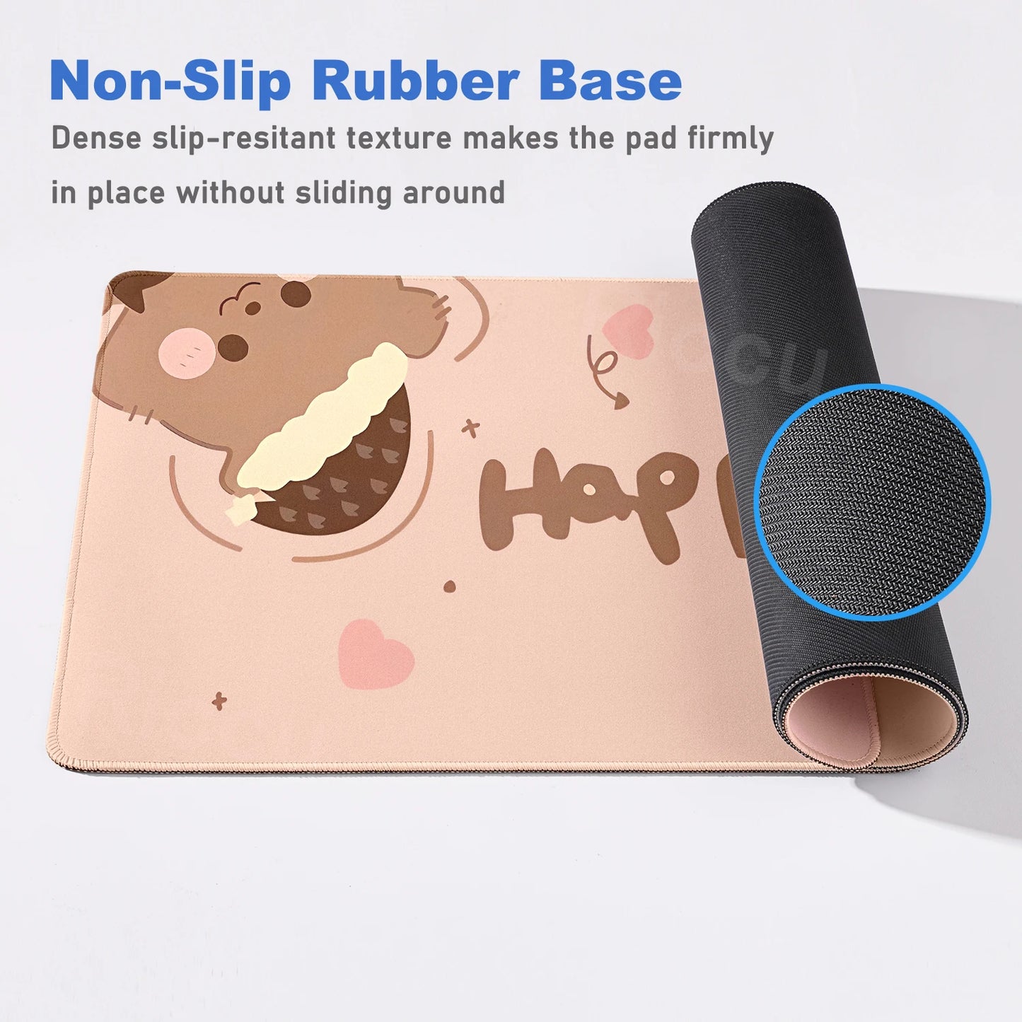 Kawaii Brown Bear Mousepad Desk Decoration Non-Slip Mat Cartoon Office Largr Mouse Pad PC Keyboard Accessories Cute Animal Pads