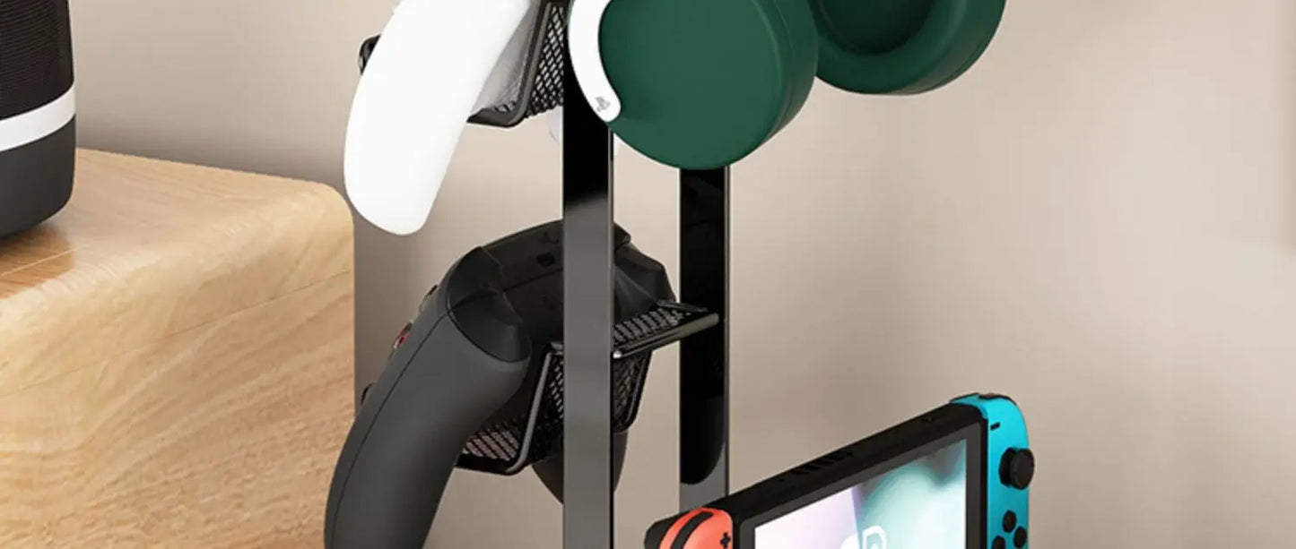 Multi-Tier Game Controller Holder Ideal Gamer Gift Controller Organizer for PlayStation 5 PS4 Xbox Headphone Desk Storage