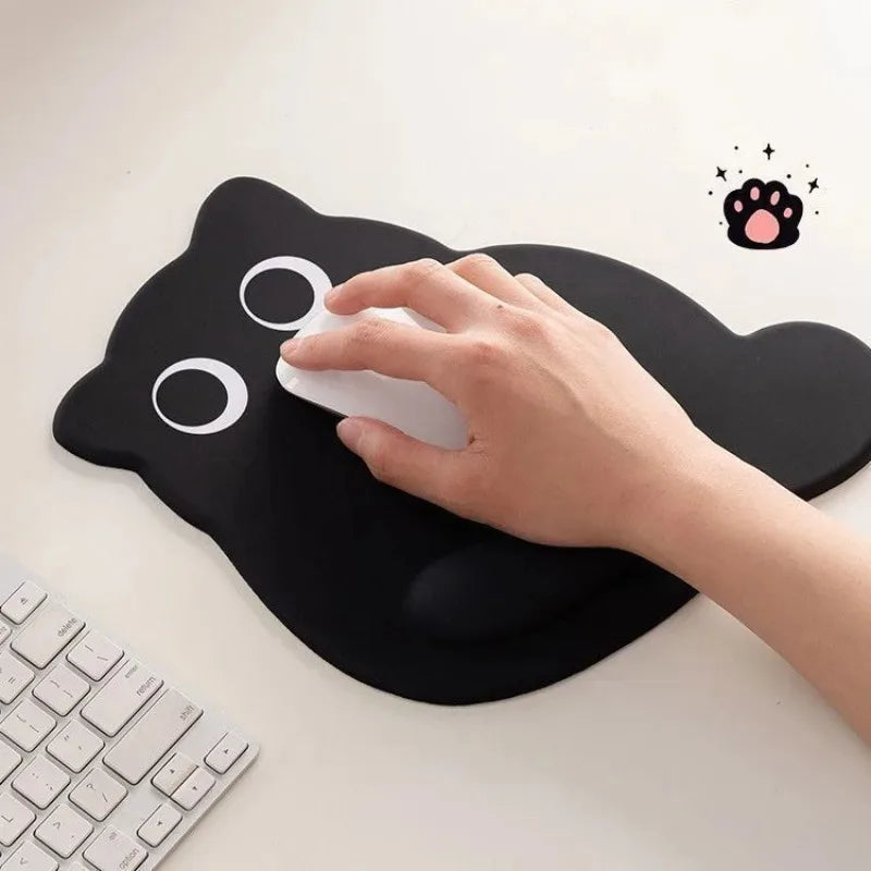 Fashion Big-Eyed Cat Mouse Pad Non-Slip Comfortable Wrist Rest Pad Cartoon Gaming Mouse Pad For Computer Office Desk Mat