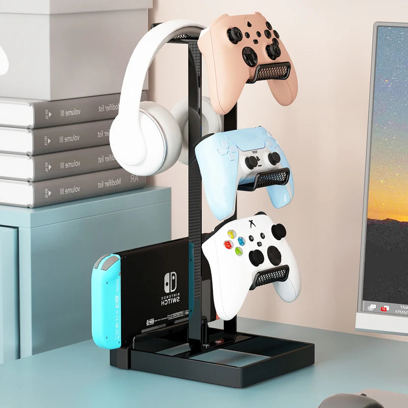Multi-Tier Game Controller Holder Ideal Gamer Gift Controller Organizer for PlayStation 5 PS4 Xbox Headphone Desk Storage