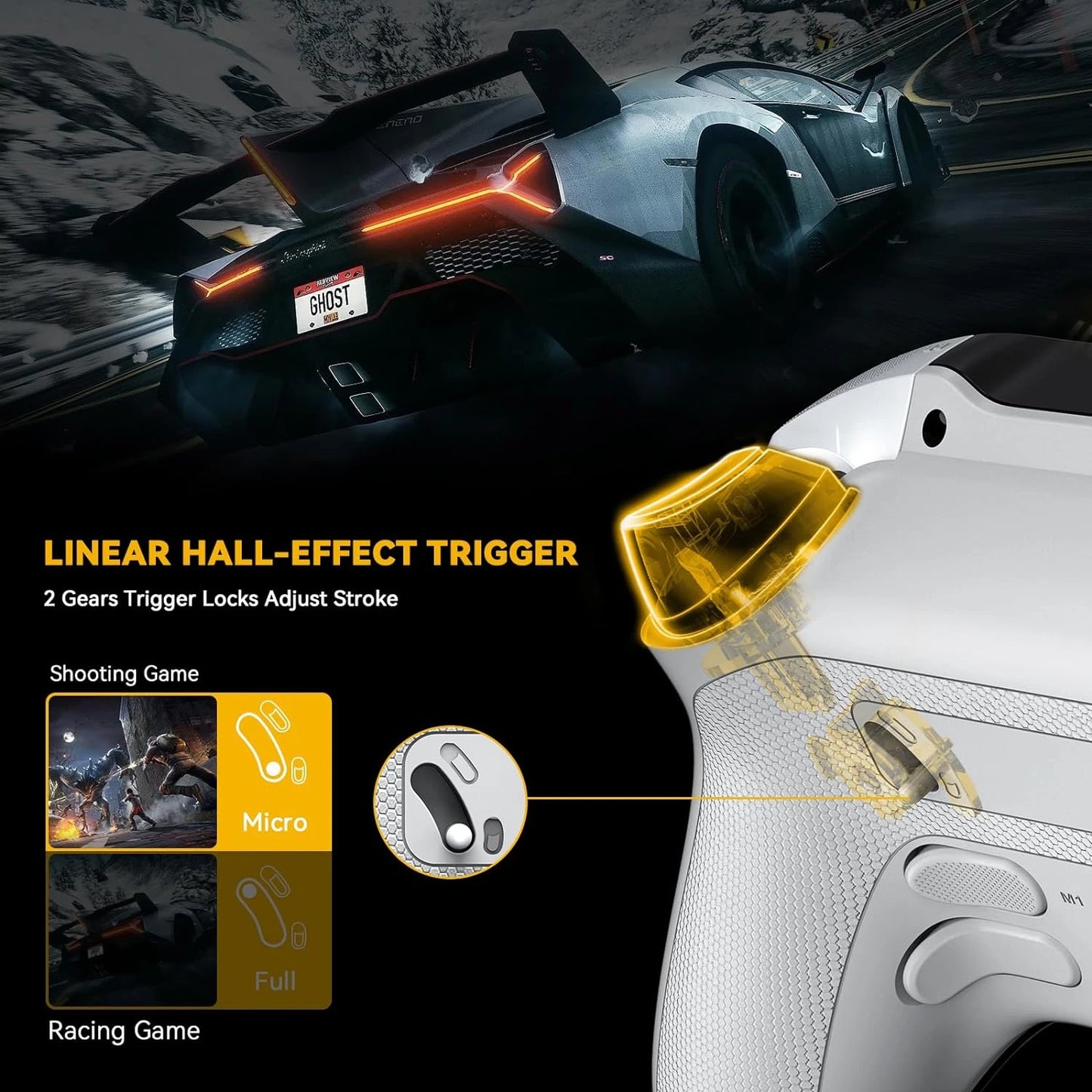 Wireless Gaming Controller Mamba One V2 for iOS/Android/Switch/PC  Hall Effect Stick RGB Light 1800mAh with Charging Dock
