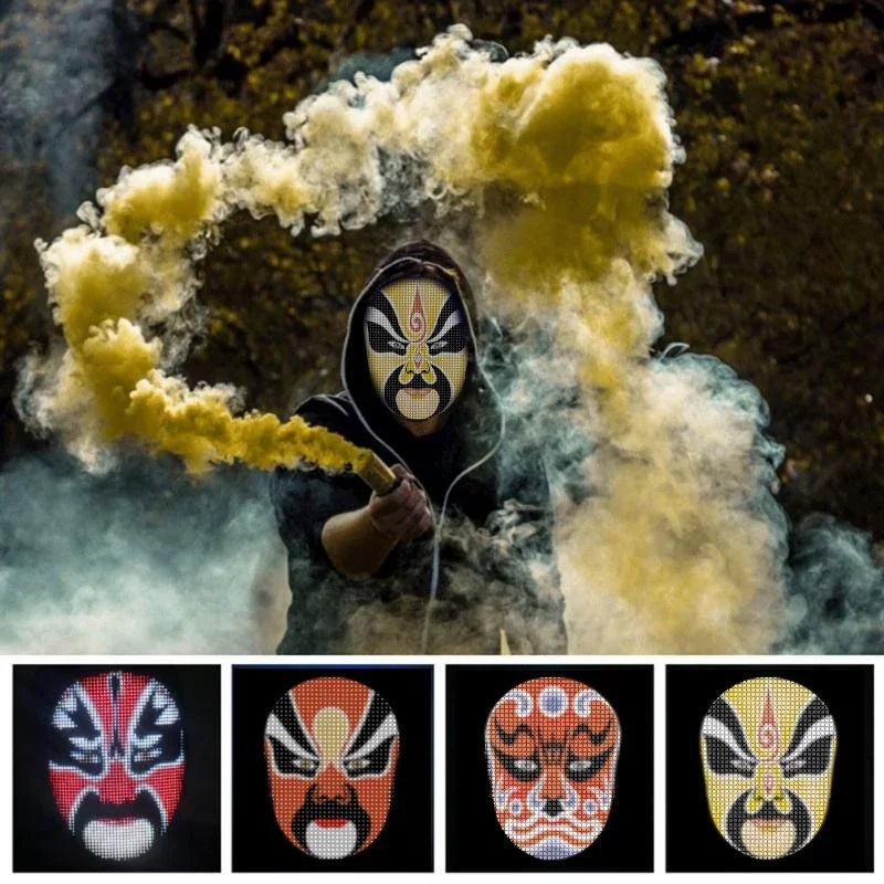 Bluetooth APP Control Smart Carnival Led Face Masks Display Led Light Up Mask Programmable Change Face DIY Photoes for Halloween