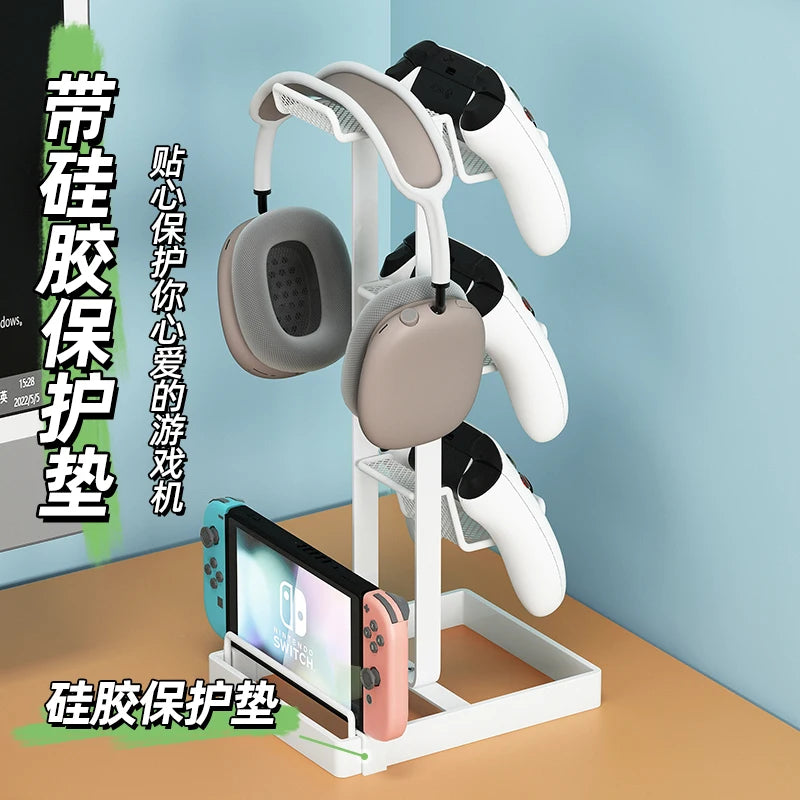 Multi-Tier Game Controller Holder Ideal Gamer Gift Controller Organizer for PlayStation 5 PS4 Xbox Headphone Desk Storage