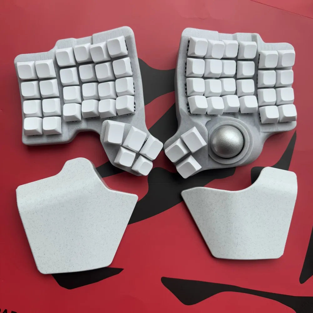 Charybdis Split Keyboard Kit 4x6 Custom Wired/Wireless Hotswap Mechanical Keyboard with Plam Rest/stand/Trackball Game Accessory