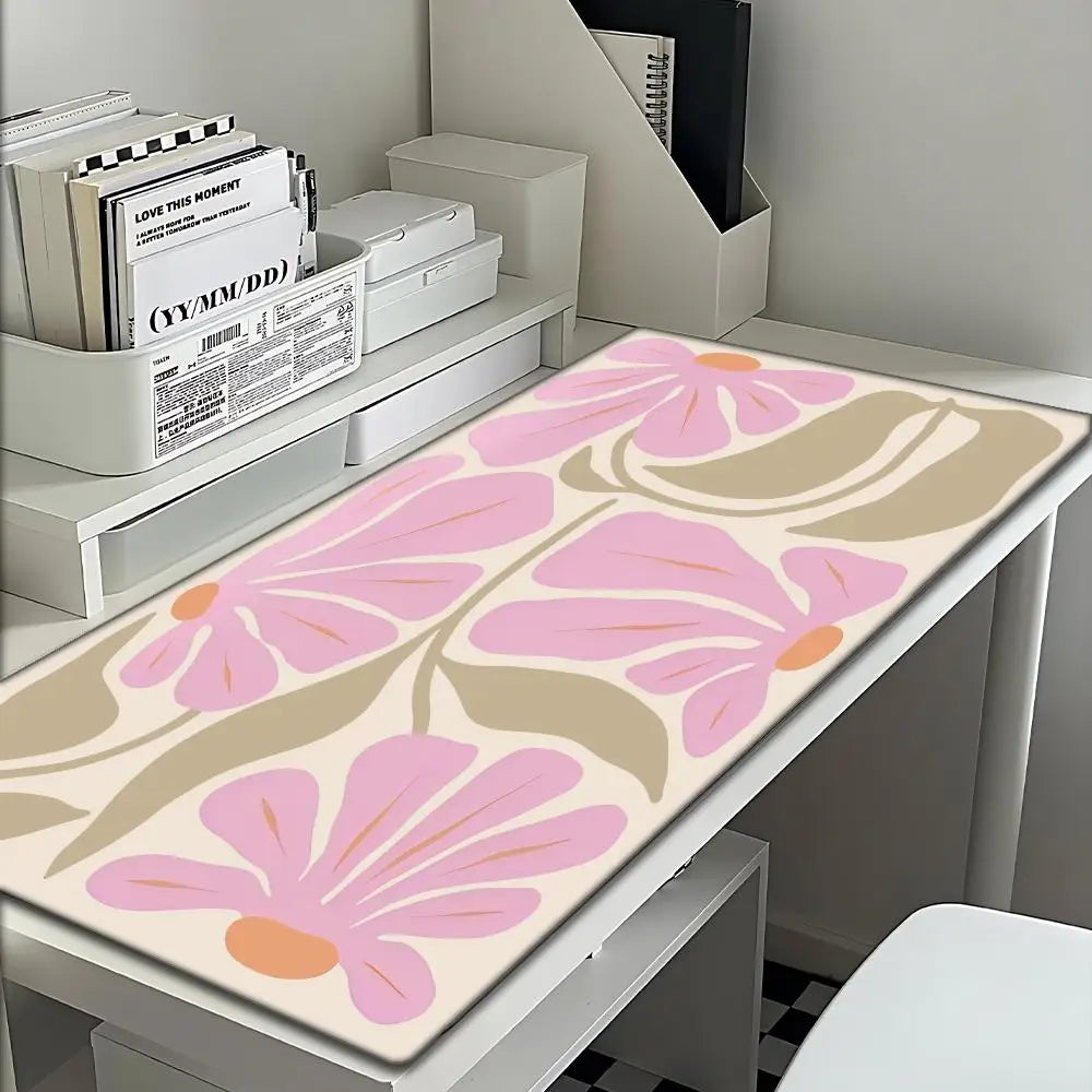 Large computer mouse pad 90x40 Pink Abstract flower office desk mat Gift Game Player desktop accessories Keyboard protection pad