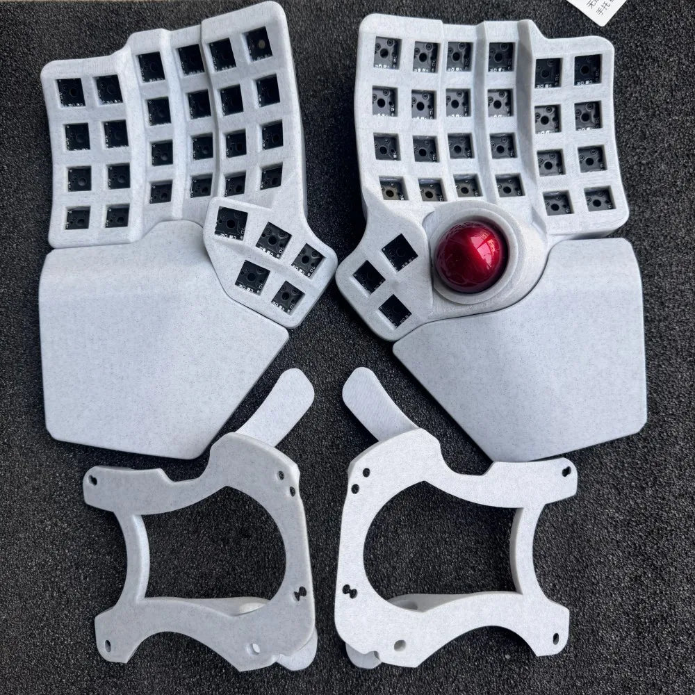 Charybdis Split Keyboard Kit 4x6 Custom Wired/Wireless Hotswap Mechanical Keyboard with Plam Rest/stand/Trackball Game Accessory