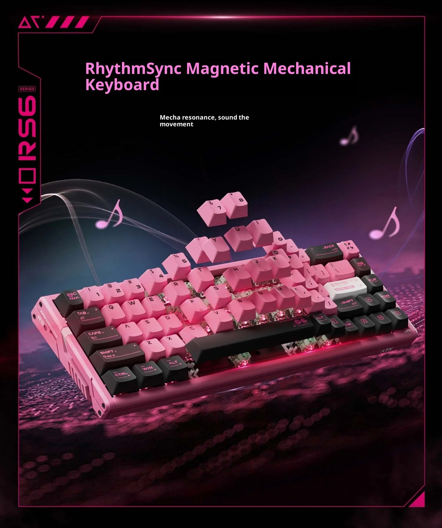 Authentic Atk Rs6 Magnetic Axis Keyboard Professional Esports Gaming Mechanical Aluminum Computer Keyboard High-End Single Mode
