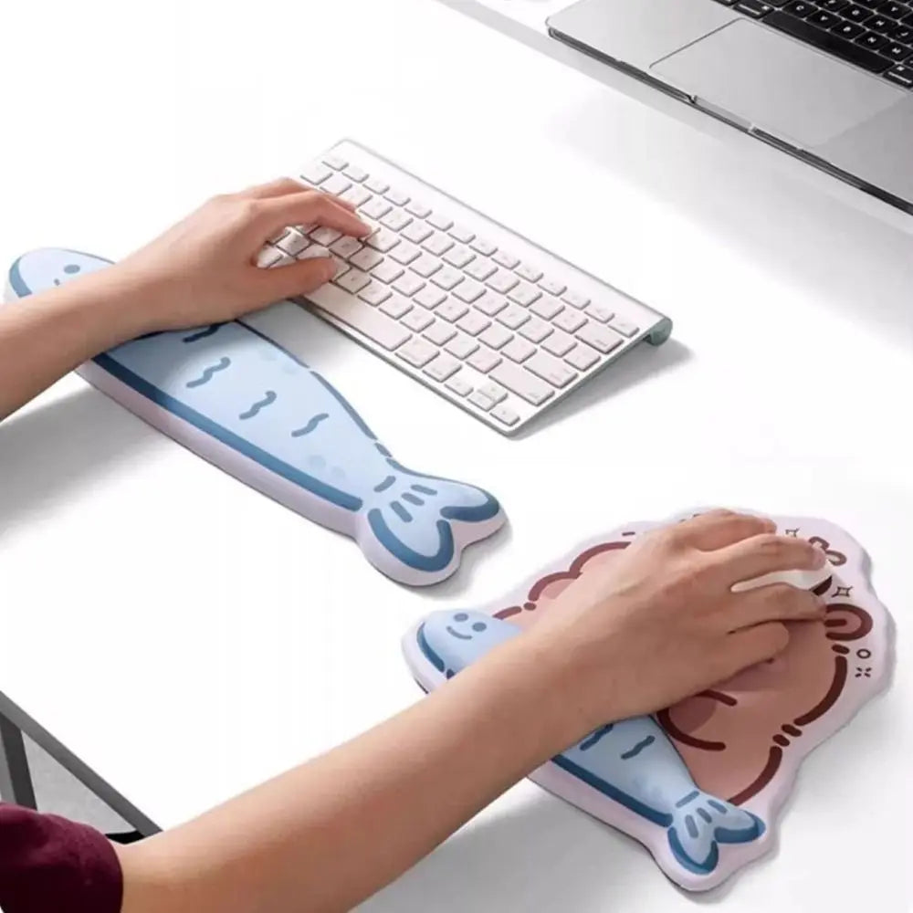 Creative Cartoon Mouse Pad Capybara Printed Comfortable Mouse Wrist Support Pad with Wrist Guard Comfort