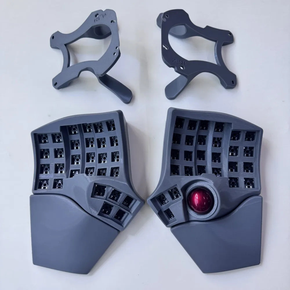 Charybdis Split Keyboard Kit 4x6 Custom Wired/Wireless Hotswap Mechanical Keyboard with Plam Rest/stand/Trackball Game Accessory