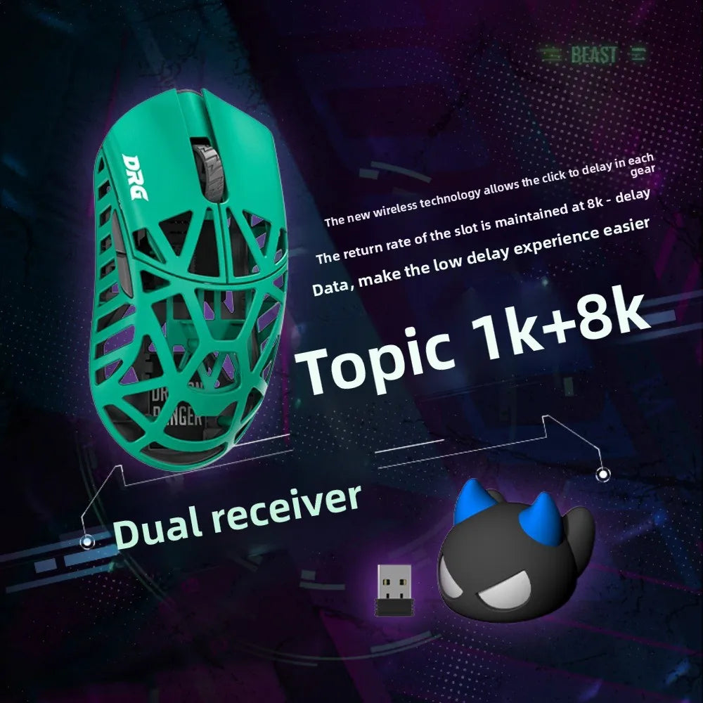 WLMOUSE X DRG Beast Mouse Magnesium Alloy Wireless Mouse Lightweight 34g 8K PAW3950hs Fast Response Gamer Gaming Accessories