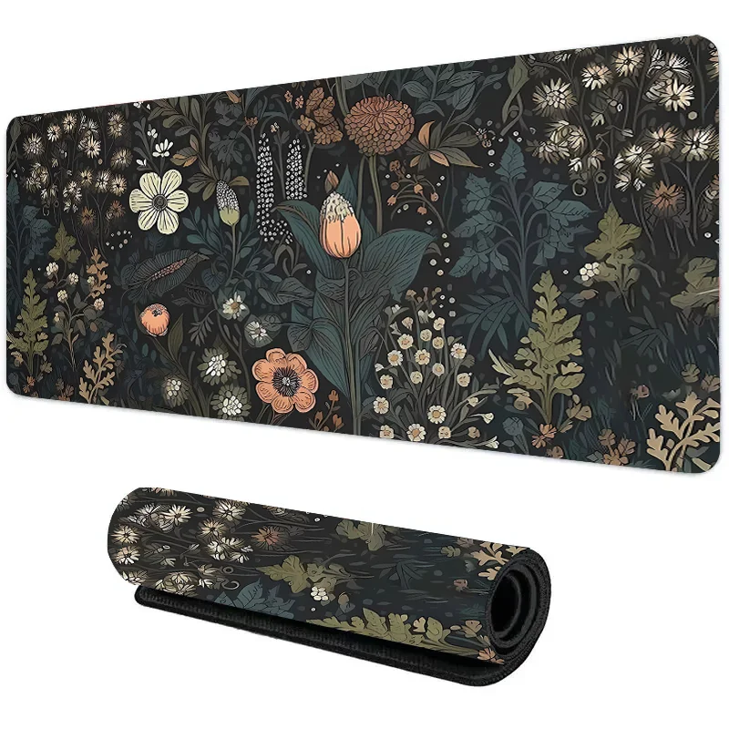 Mouse Pad Non-Slip Large  Mouse Mat with Vintage Daisy Design Stitched Edges Desk Mat for Computer Home Office Gaming washable