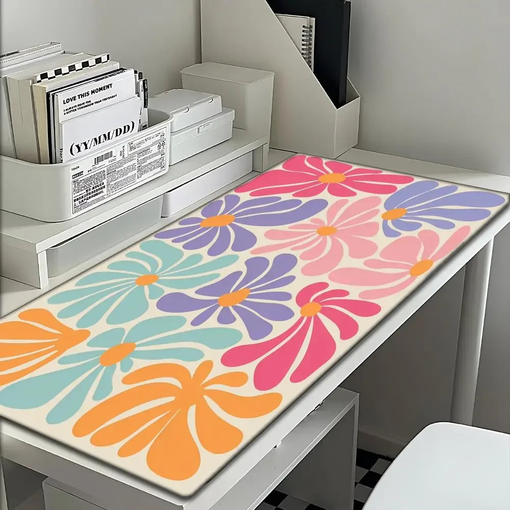 Large computer mouse pad 90x40 Pink Abstract flower office desk mat Gift Game Player desktop accessories Keyboard protection pad