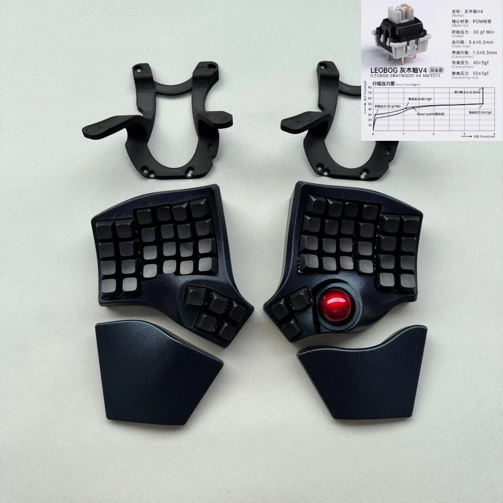 Charybdis 4X6 MK2 Split Keyboard Kit with Palm Pad Custom Hotswap Wireless/wired Bluetooth Trackball Split Mechanical Keyboards