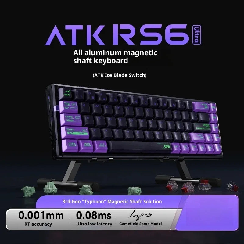 Authentic Atk Rs6 Magnetic Axis Keyboard Professional Esports Gaming Mechanical Aluminum Computer Keyboard High-End Single Mode