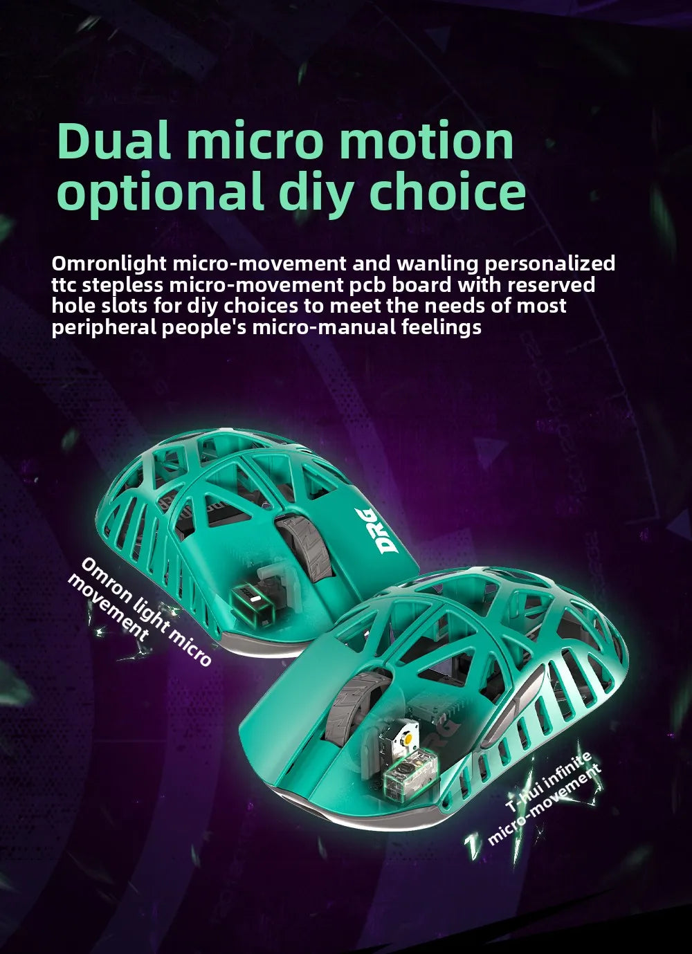 WLMOUSE X DRG Beast Mouse Magnesium Alloy Wireless Mouse Lightweight 34g 8K PAW3950hs Fast Response Gamer Gaming Accessories